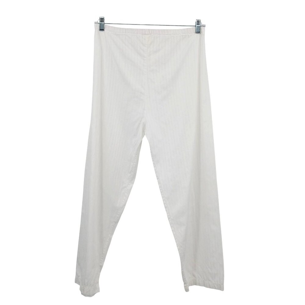 VTG Christian Dior White Striped Pajama Set CD Embroidered Pocket Designer Large - Picture 6 of 14